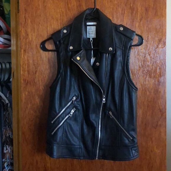 zara leather vest